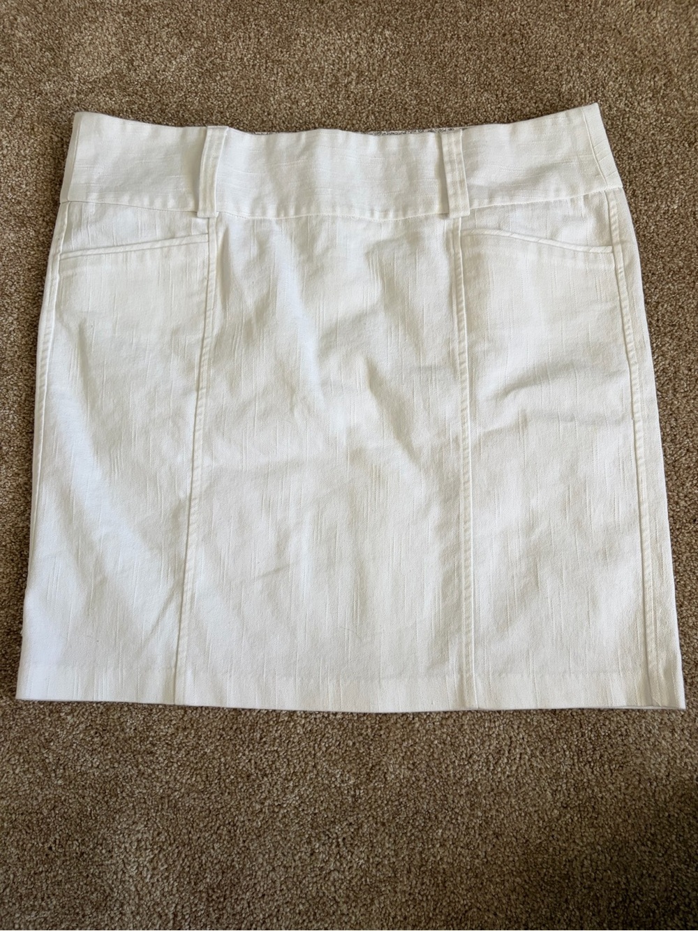 Stoosh white skirt with Belt Loops and Panel Detailing